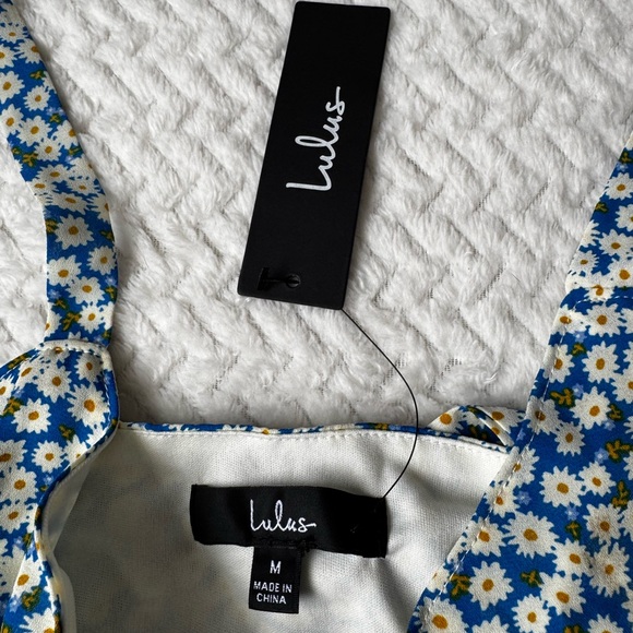 Lulus Darling Daisies Blue and White Midi Dress New With Tags - Picture 2 of 7